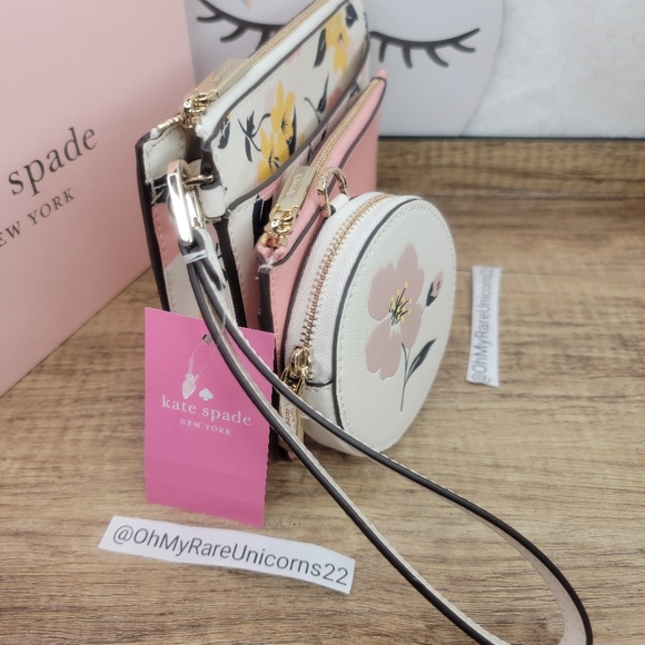 🌸LAST ONE🌸Kate Spade Lily Blooms 3pc Wristlet Set -NEW - Picture 8 of 16